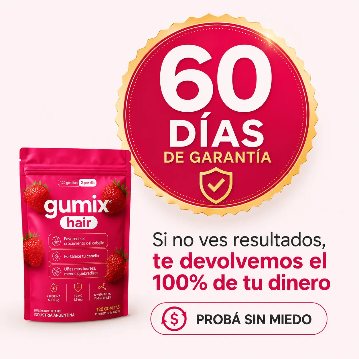GumixHair® - Recuperá un cabello fuerte y uñas sanas.