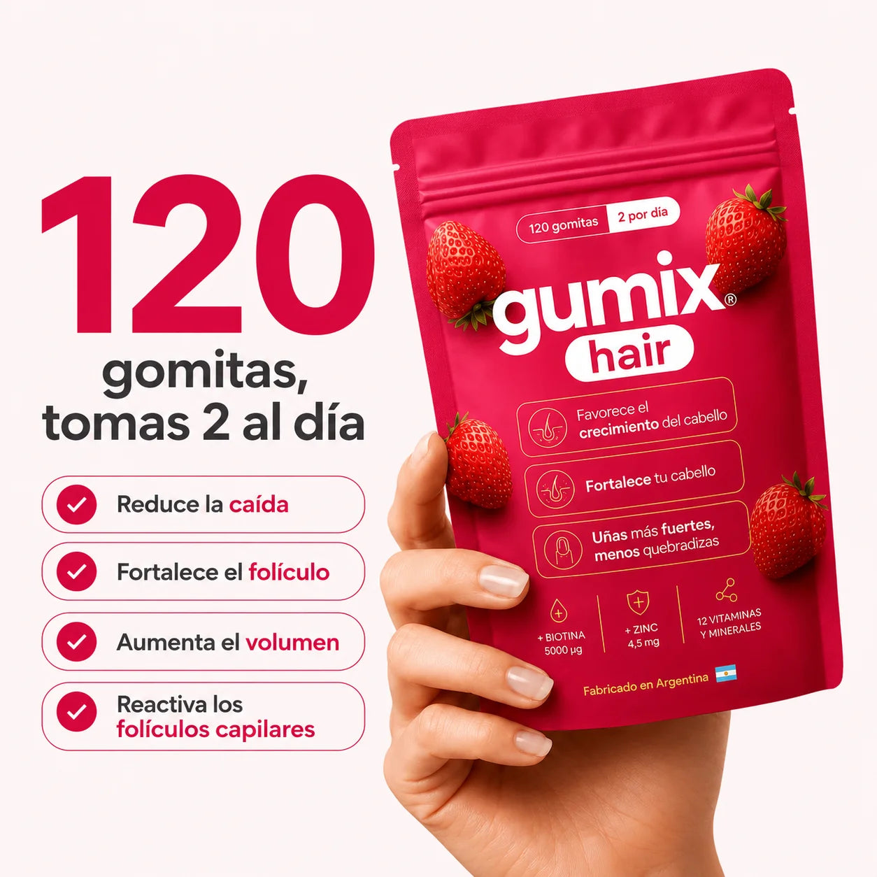 GumixHair® - Recuperá un cabello fuerte y uñas sanas.