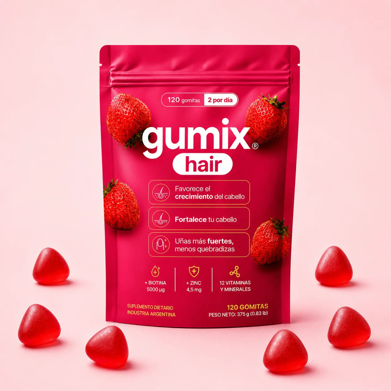 GumixHair® - Recuperá un cabello fuerte y uñas sanas.